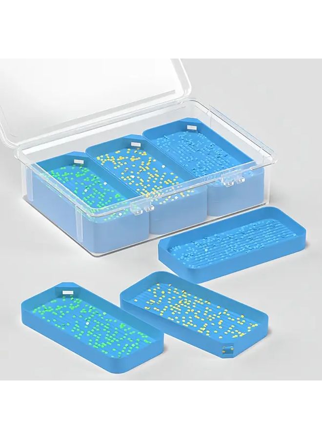 9pcs Blue Painting Tray Set with Large Outer Box Plastic Organizer Storage Container - Image 2